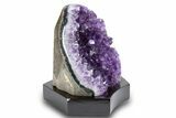 Grape Jelly Amethyst Geode With Wood Base - Uruguay #300767-1